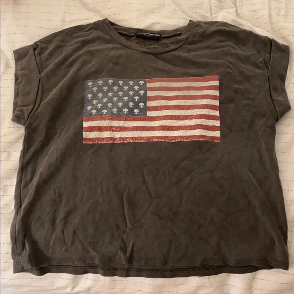 Brandy Melville American Flag Graphic Tee